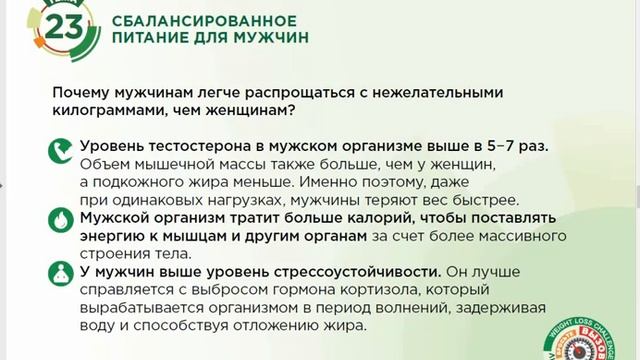 СБАЛАНСИРОВАННОЕ ПИТАНИЕ ДЛЯ МУЖЧИН