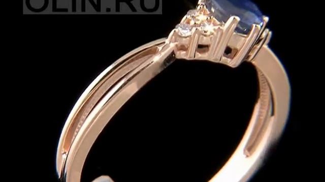 Золотое кольцо с сапфиром и бриллиантами смотреть онлайн