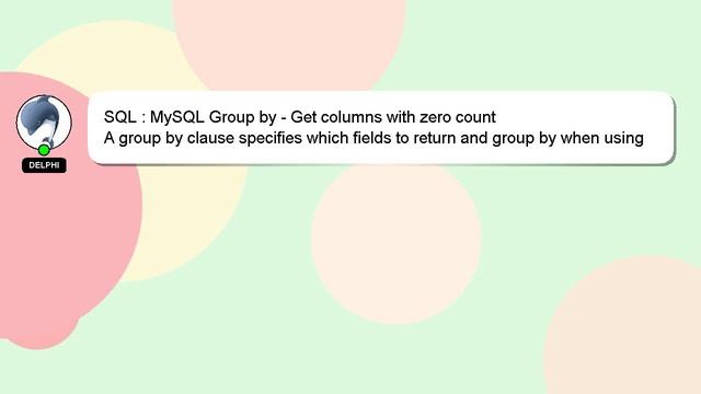 SQL : MySQL Group by - Get columns with zero count смотреть онлайн