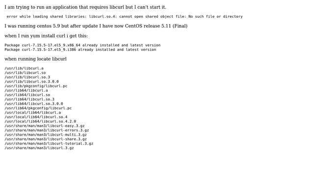 libcurl.so.4: cannot open shared object file: No such file or directory смотреть онлайн