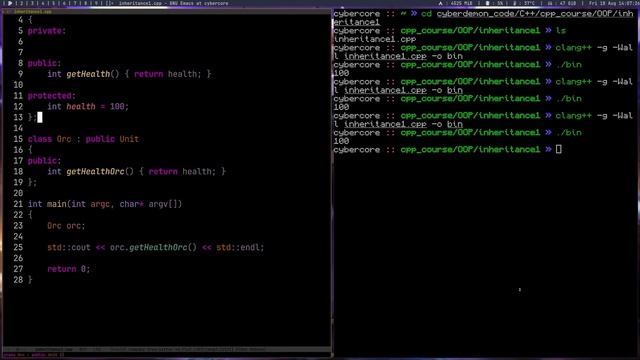 C++ понятный курс для начинающих. #33 ООП #4. Наследование. Спецификаторы public, private, protecte смотреть онлайн