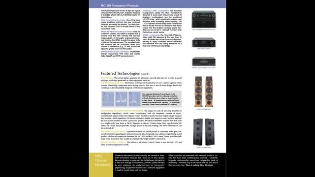 MCintosh Monoblock Power Amplifier MC-1201 Brochure A ( English Language ) смотреть онлайн