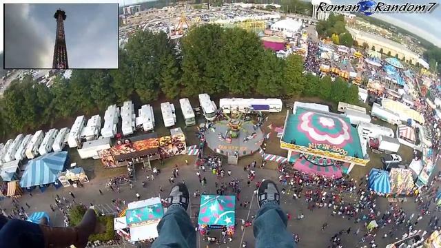 Mega Drop, Аттракцион, GoPro Hero2 POV, State Fair NC Oct, 2012 смотреть онлайн