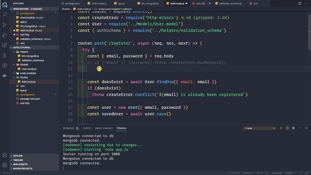 7. JOI Validation Schema to validate request body | Node JS API Authentication смотреть онлайн