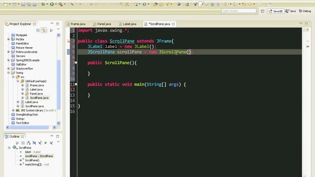 Java swing GUI tutorial #4: JScrollPane смотреть онлайн