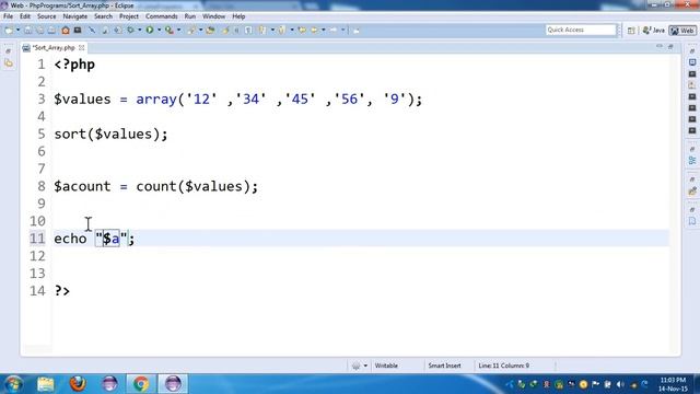 10.PHP Programming | Sort Array смотреть онлайн