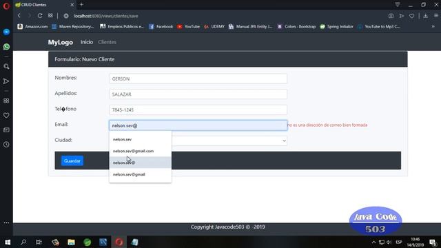 CRUD en Java Spring Boot + Thymeleaf y MySQL (Validación del Formulario) Parte 12 смотреть онлайн