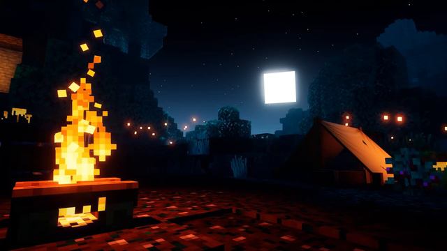 Minecraft Dungeons Ambience ► Campfire At Night