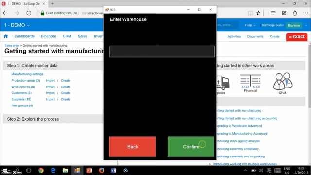 Picking Process Exact online using barcode scanner with BizBloqs смотреть онлайн