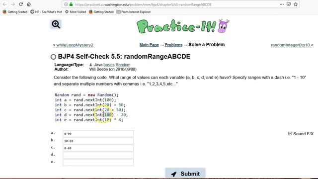 Building Java Programs Self-Check 5.5 randomRangeABCDE смотреть онлайн