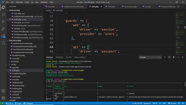 Part 19 -Passport contd- Blog manager using React redux Laravel Api смотреть онлайн