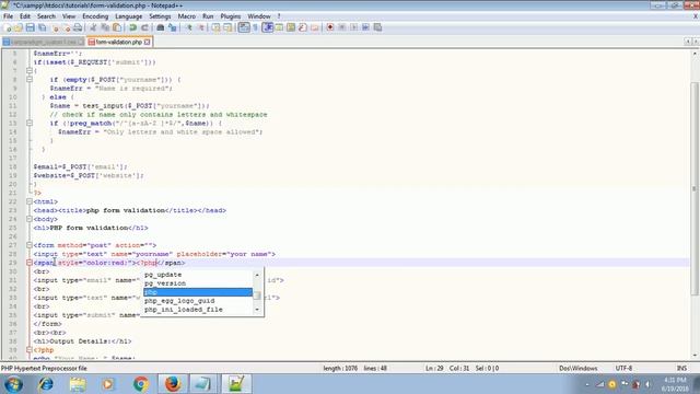 php tutorial in hindi - php form validation смотреть онлайн