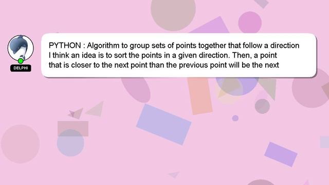 PYTHON : Algorithm to group sets of points together that follow a direction смотреть онлайн