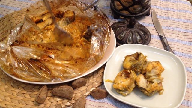 Минтай с овощами, запеченный в рукаве смотреть онлайн