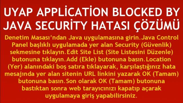 Uyap Application Blocked By Java Security Hatası Çözümü смотреть онлайн