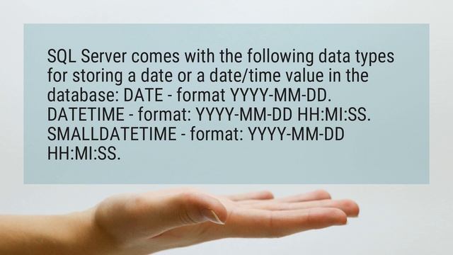 What is date format in SQL? смотреть онлайн