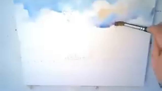 Как нарисовать небо с облаками, акварелью смотреть онлайн