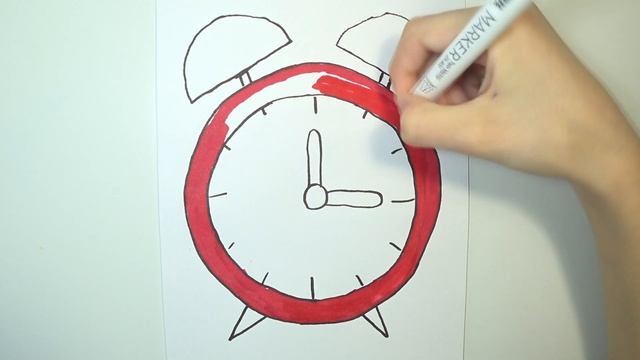 Рисуем будильник / Раскраска / Рисунок для детей смотреть онлайн