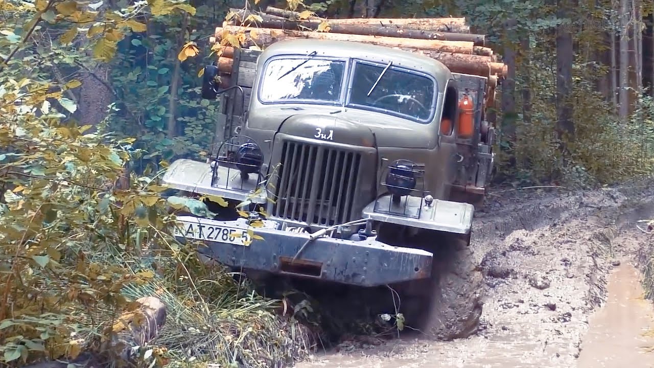 Старые Советские и Европейские грузовики TATRA, ZIL, VOLVO, PRAGA на бездорожье!!!