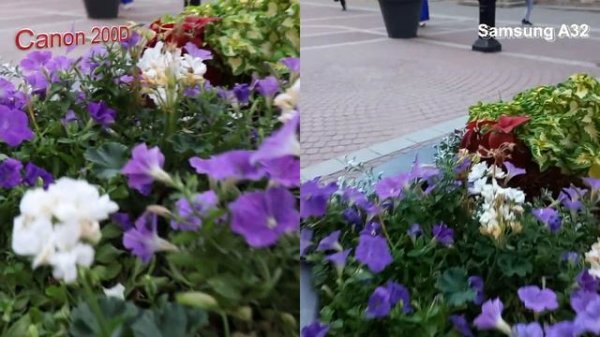 Сравнение записи видео Canon EOS 200D vs Samsung A32