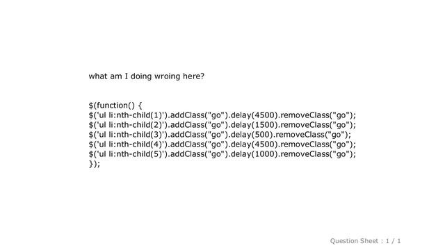 jQuery : delayed addclass/remove class function not working смотреть онлайн