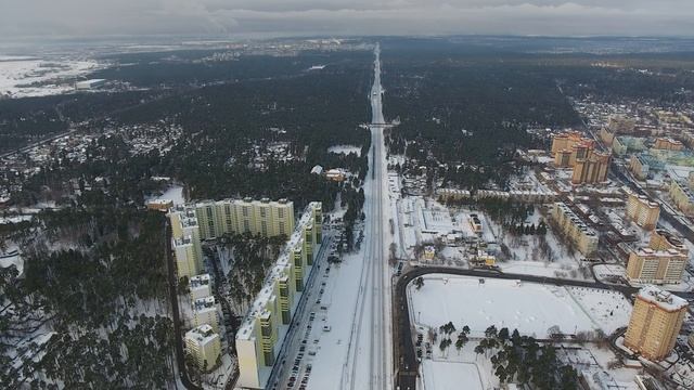 Зимнее Раменское с высоты птичьего полёта. смотреть онлайн