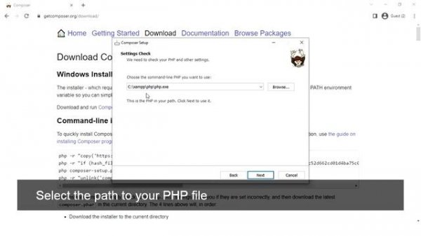 Download and Install Composer 2.4.4 on Windows 10 - Composer PHP Tutorial