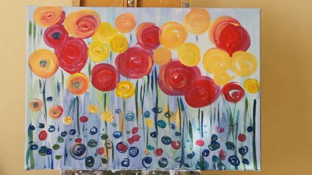 Цветы абстракция в технике "быстрого рисования" смотреть онлайн