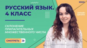 Склонение прилагательных множественного числа. Видеоурок 20. Русский язык 4 класс