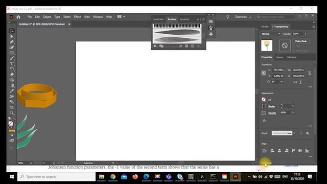 How to design flower for wall canvas using watercolor brushes in Illustrator. смотреть онлайн