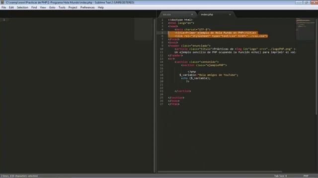 Imprimir texto en PHP, función echo() смотреть онлайн