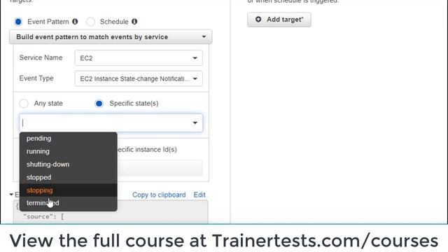 Demo: AWS CloudWatch Events Configuration by TrainerTests.com смотреть онлайн