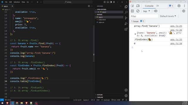 JS array find methods смотреть онлайн