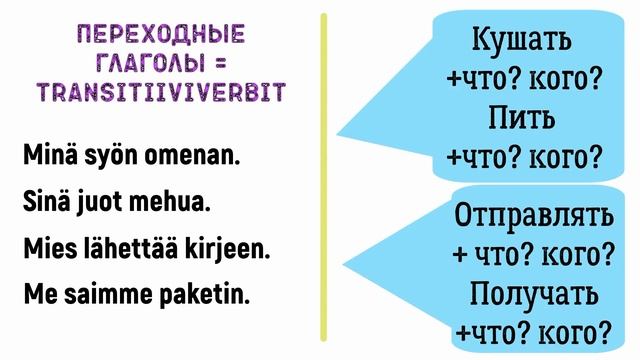 Переходные и непереходные глаголы в финском языке смотреть онлайн