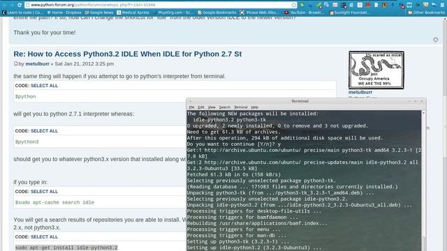 IDLE Python 3.2 on linux mint maya sudo apt-get install idle-python3.2 смотреть онлайн