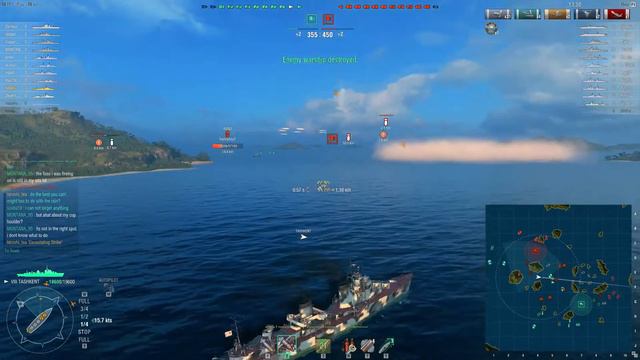 World of Warships: Tier 8 Tashkent - 5.5 Patch UI bugs, 166k Damage смотреть онлайн