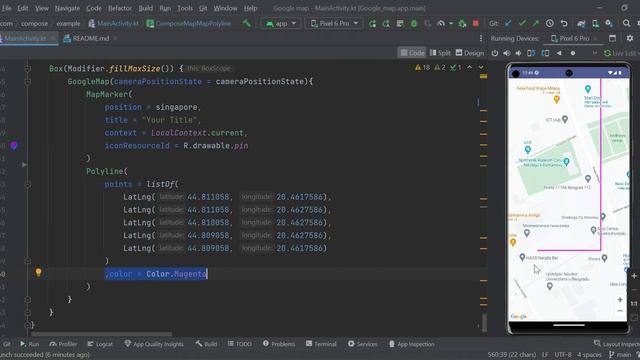 Draw Polylines on Google Maps in Android using Jetpack Compose смотреть онлайн