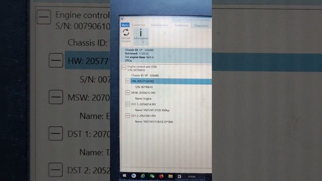 Use Vodia 5.28 Test Volvopenta Generater