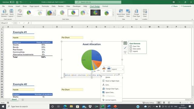 How To Create A Pie Chart In Excel - Format Legends, Add Data Labels And Show Percentages смотреть онлайн