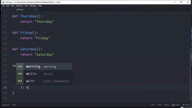 Implementing Switch Case In Python смотреть онлайн