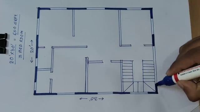 20 x 30 small 3 bed room house plan II 20 x 30 ghar ka naksha II 600 SQFT HOUSE DESIGN смотреть онлайн
