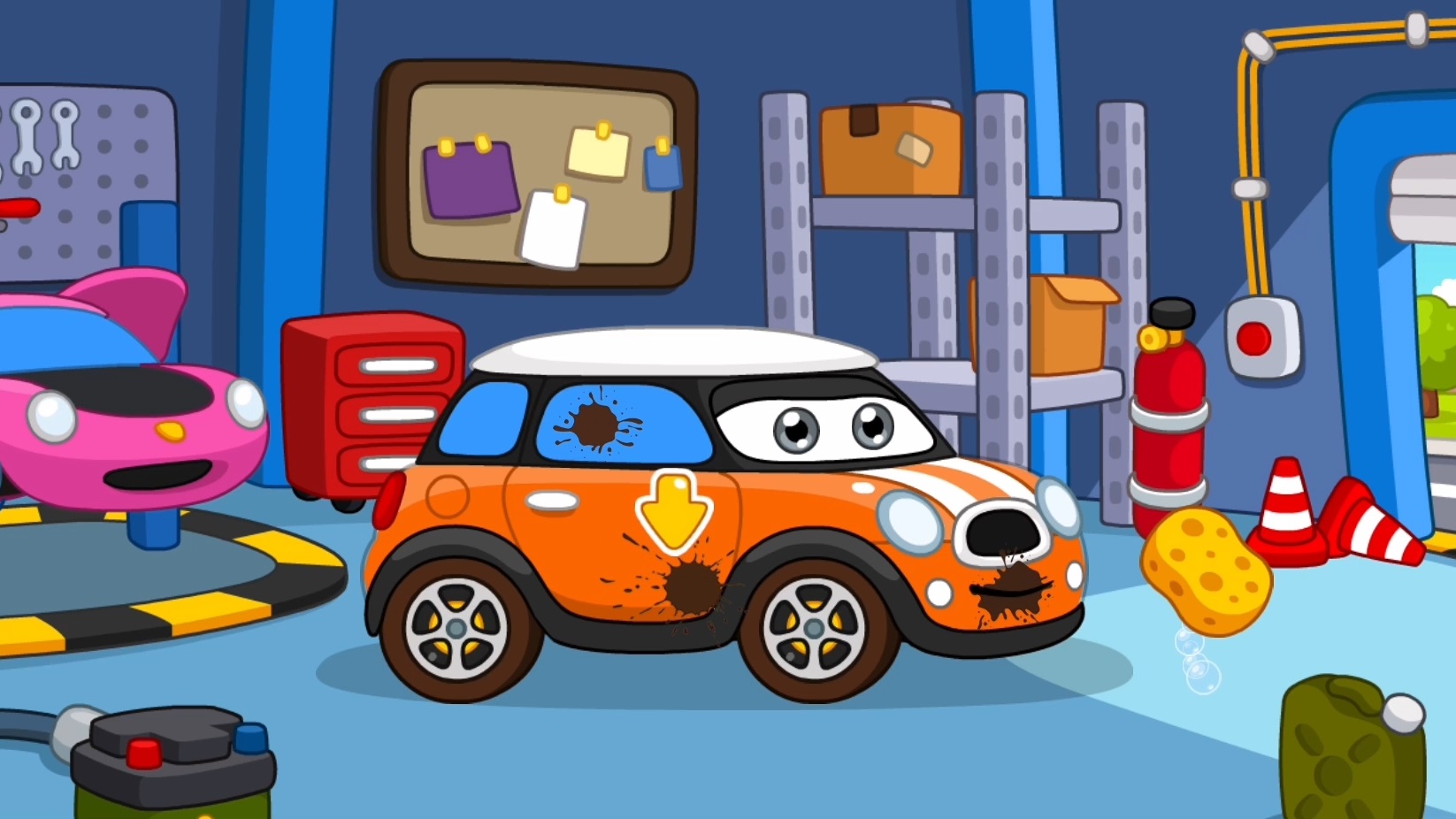 Ремонтируем, чистим и раскрашиваем автомобиль | Мультик Автомастерская Ремонт авто для детей смотреть онлайн