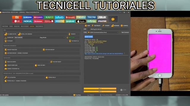 PURPLE MODE iPHONE 6S-6SP [CABLE DCSD] CAMBIO SN Bypass HELLO By UNLOCKTOOL (TECNICELL) смотреть онлайн