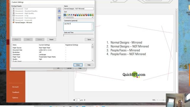 Epson 2720 Sublimation Settings Print Preferences - WATCH MY SCREEN DEMO as I create paper settings смотреть онлайн