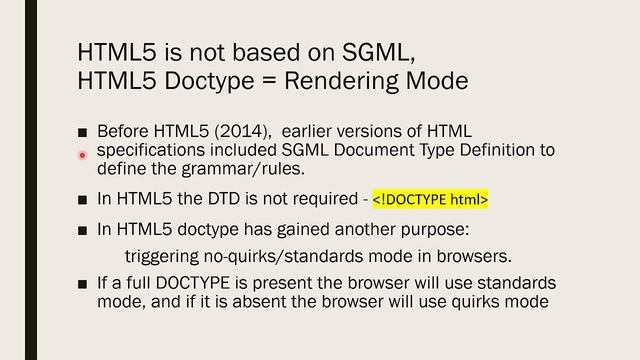 Doctype - From HTML Version to Rendering Mode смотреть онлайн