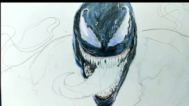 Venom Realistic coloring || With color pencil || how to Color venom easy || смотреть онлайн