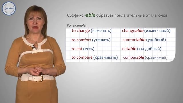 Английский язык Словообразование Суффиксы прилагательных смотреть онлайн