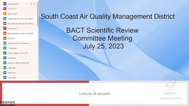South Coast AQMD BACT Scientific Review Committee Meeting - July 25, 2023 смотреть онлайн