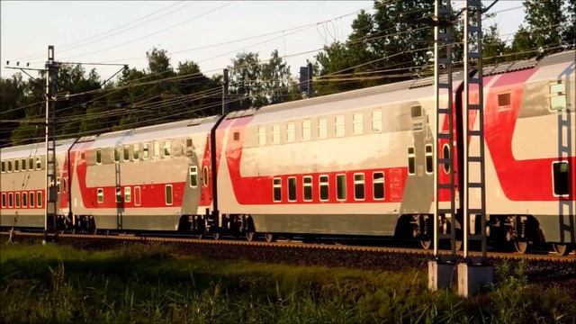 ЭП20-050 с двухэтажным фирменным поездом №035A "Северная Пальмира" Санкт-Петербург – Адлер смотреть онлайн