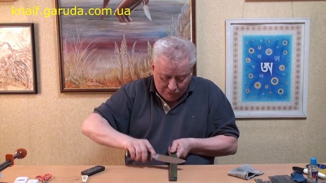 Охотничий нож. Сталь порошковая 64 твёрдость по Роквелу. Заточка эльборами. смотреть онлайн